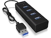 Icy Box USB 3.0 Type-A 4-port hub, IB-HUB1409-U3 Dockningsstation och USB-hub