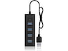 Icy Box USB 3.0 Type-A 4-port hub, IB-HUB1409-U3 Dockningsstation och USB-hub