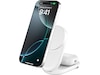 Belkin UltraCharge 2-i-1 Qi2 trådlös laddare (vit) Trådlös laddare