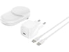 Belkin UltraCharge 2-i-1 Qi2 trådlös laddare (vit) Trådlös laddare