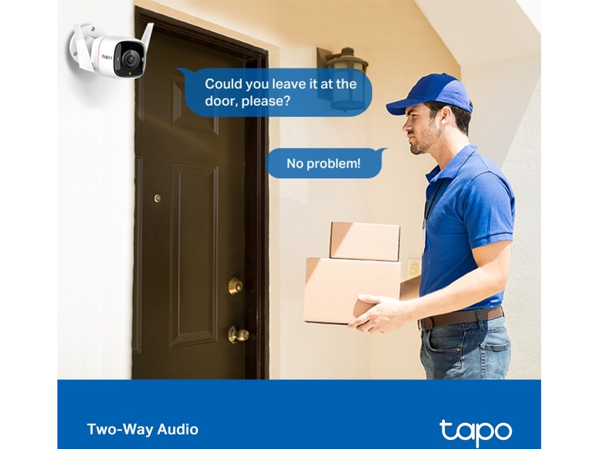 TP-Link Tapo C320WS 2K WiFi Camera Outdoor (vit) Övervakningskamera