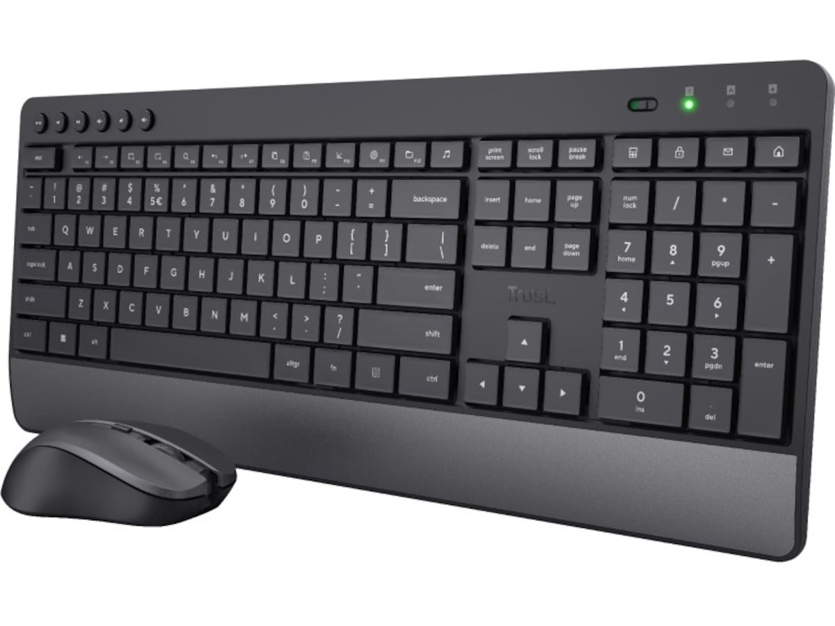 Trust TKM-450 trådlöst tangentbord och mus ECO (svart) Tangentbord