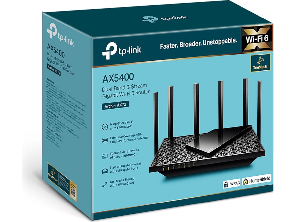 TP-Link Archer AX72 WiFi 6 Gaming Router -B-Grade Demo nätverk