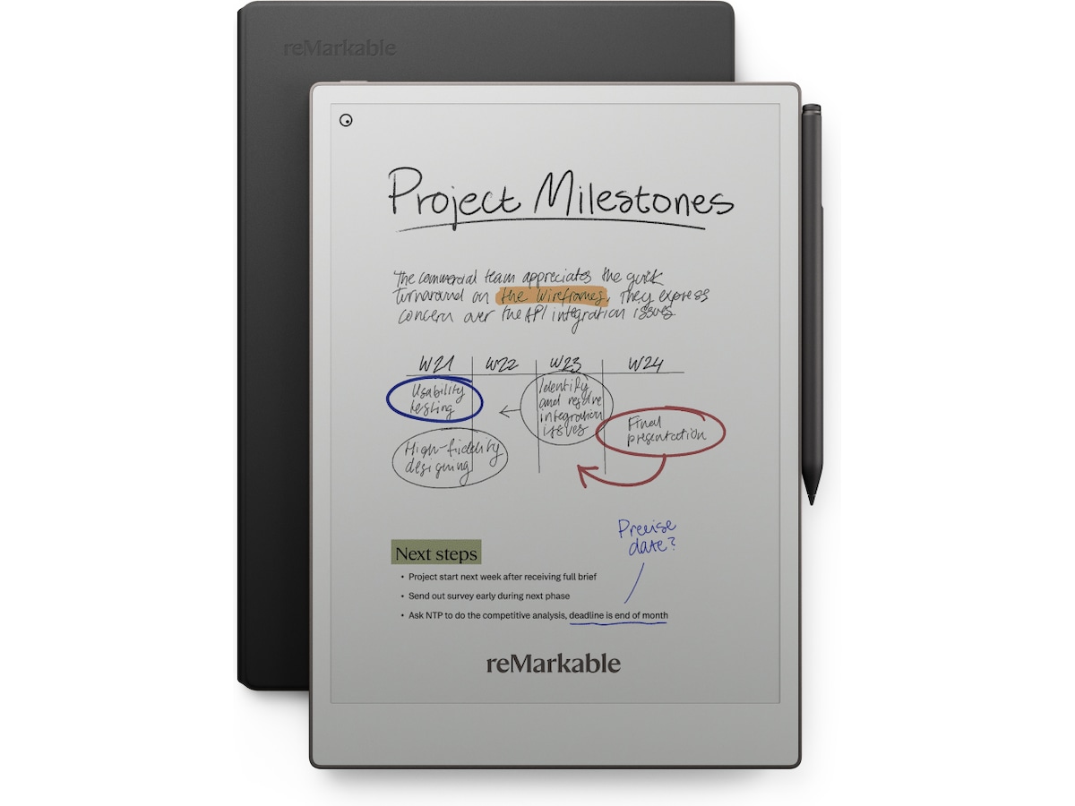 reMarkable Paper Pro 11,8" 64 GB inkl. Marker Plus och Book Folio (svart läder) Digitala anteckningsblock och tillbehör