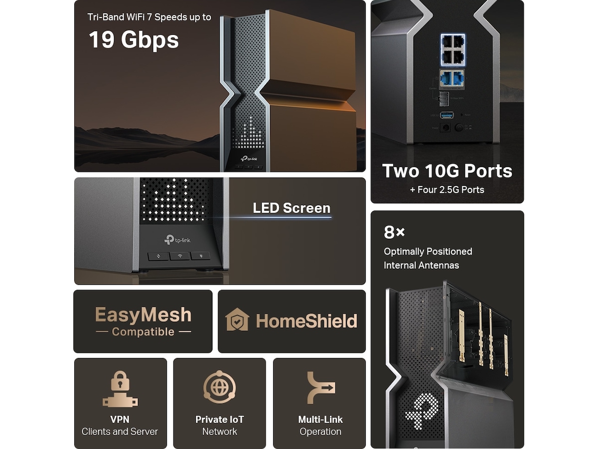 TP-Link Archer BE800 Wi-Fi 7 Router -B-Grade Demo nätverk