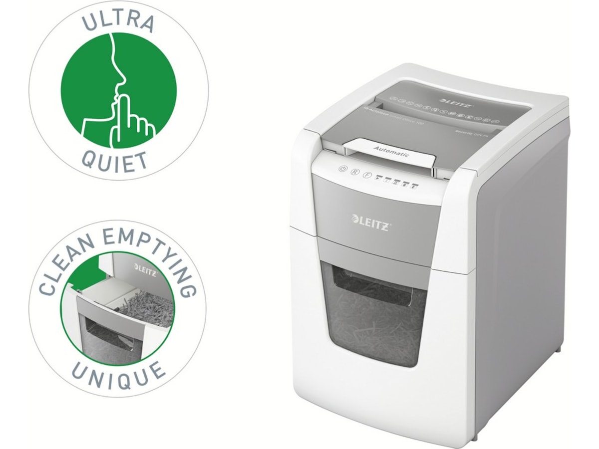 Leitz dokumentforstörare IQ Autofeed Small Office 100, korsskärning P4 Dokumentförstörare