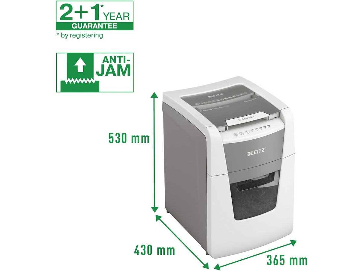 Leitz dokumentforstörare IQ Autofeed Small Office 100, korsskärning P4 Dokumentförstörare