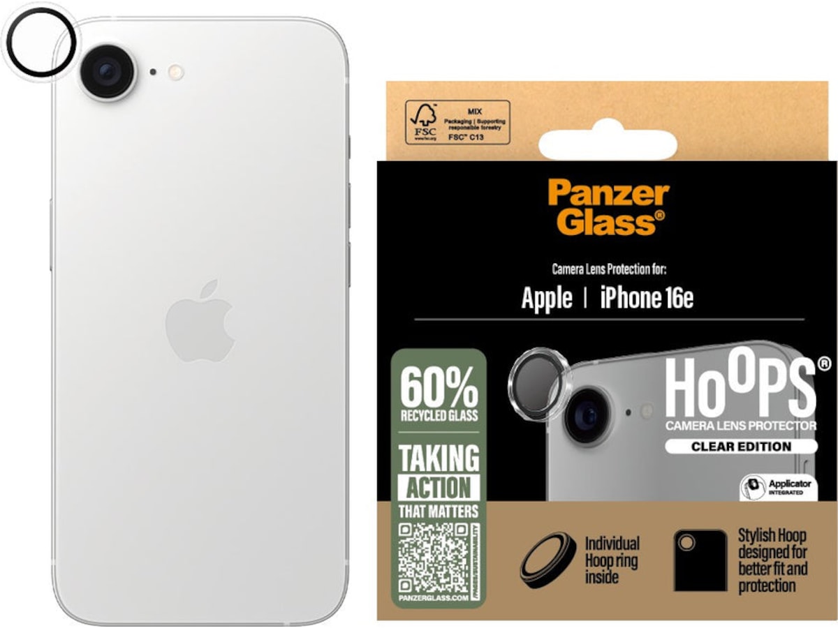 PanzerGlass iPhone 16e Hoops Linsskydd (transparent) Skärmskydd mobiltelefon