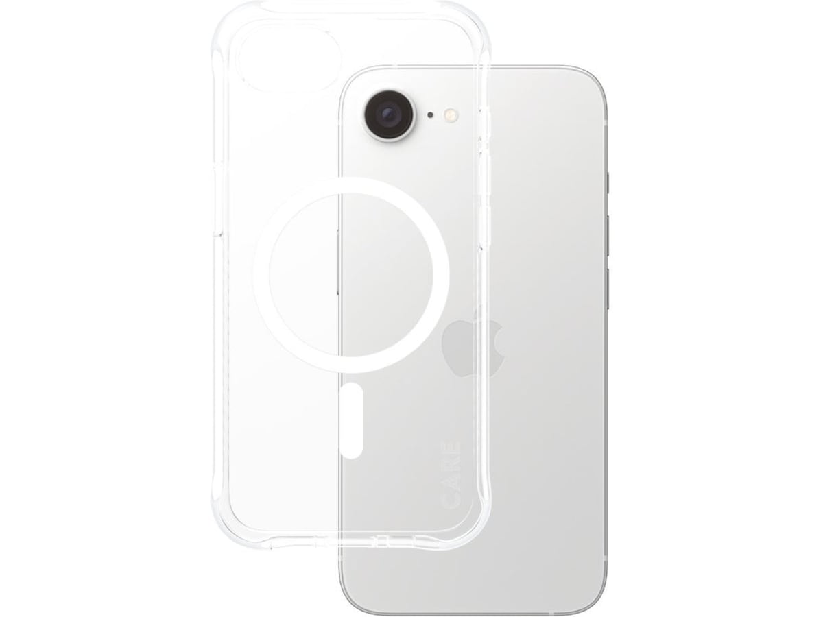 PanzerGlass CARE iPhone 16e Fashion MagSafe skal (transparent/vit) Mobilskal