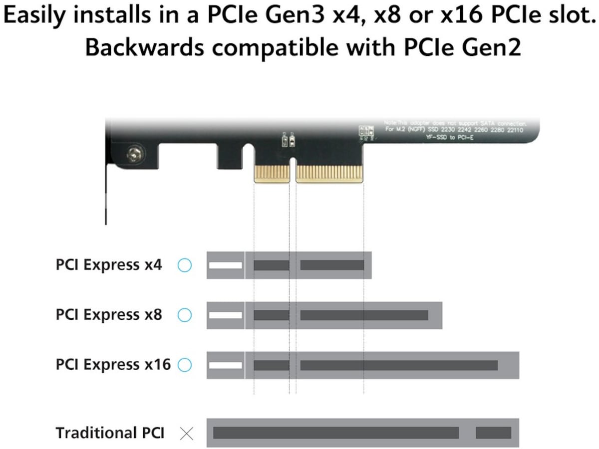 Akasa M.2 SSD to PCIe adapter card Tillbehör