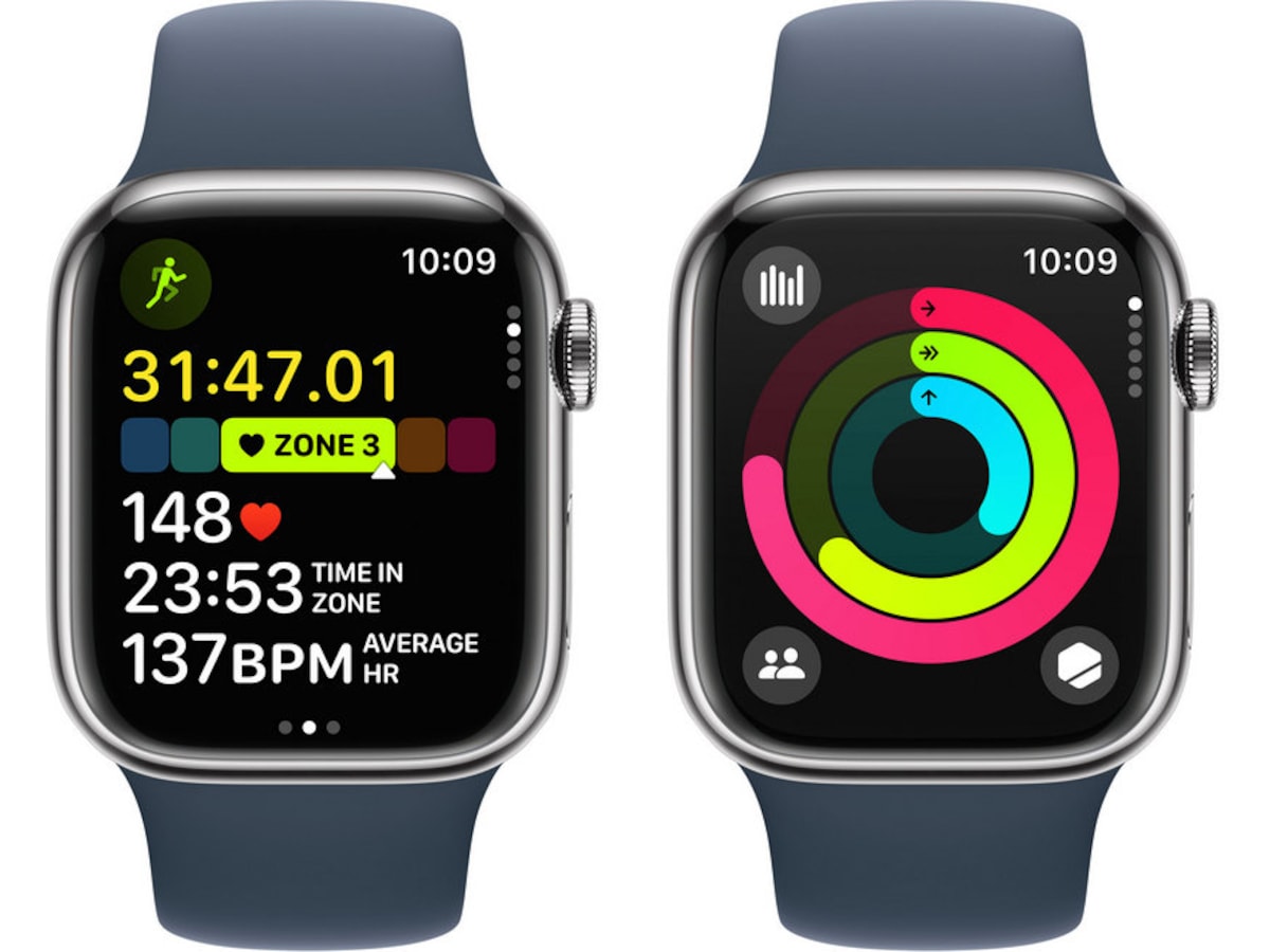 Apple Watch Series 9 GPS + LTE 41mm Rostfritt stål (silver) Smartwatches