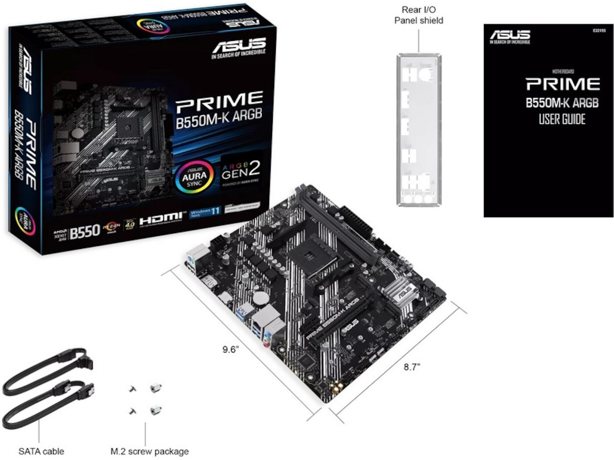 ASUS PRIME B550M-K ARGB Moderkort AMD Socket