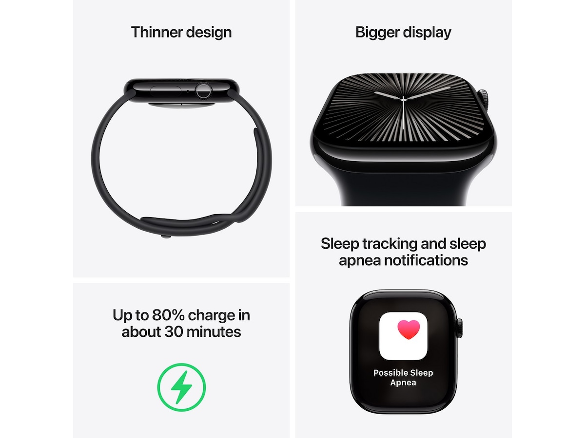 Apple Watch Series 10 GPS 42mm Aluminium (gagatsvart) Smartwatches