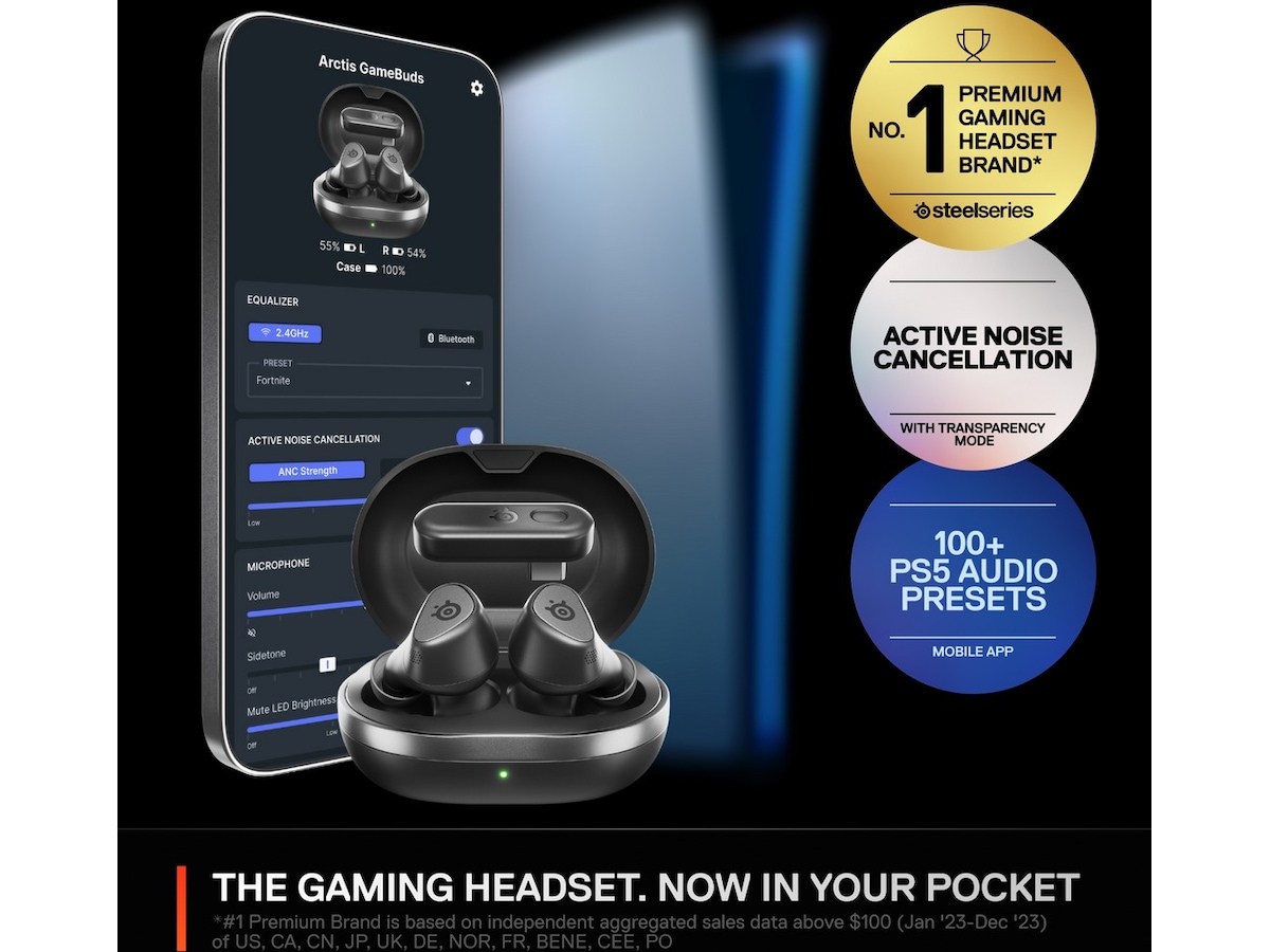 SteelSeries Arctis GameBuds Trådlösa Hörlurar PS5 (svart) Gamingheadset