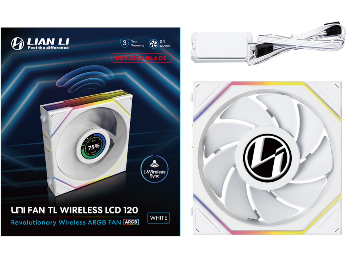 Lian Li UNI FAN TL Wireless LCD (vit) Fläkt