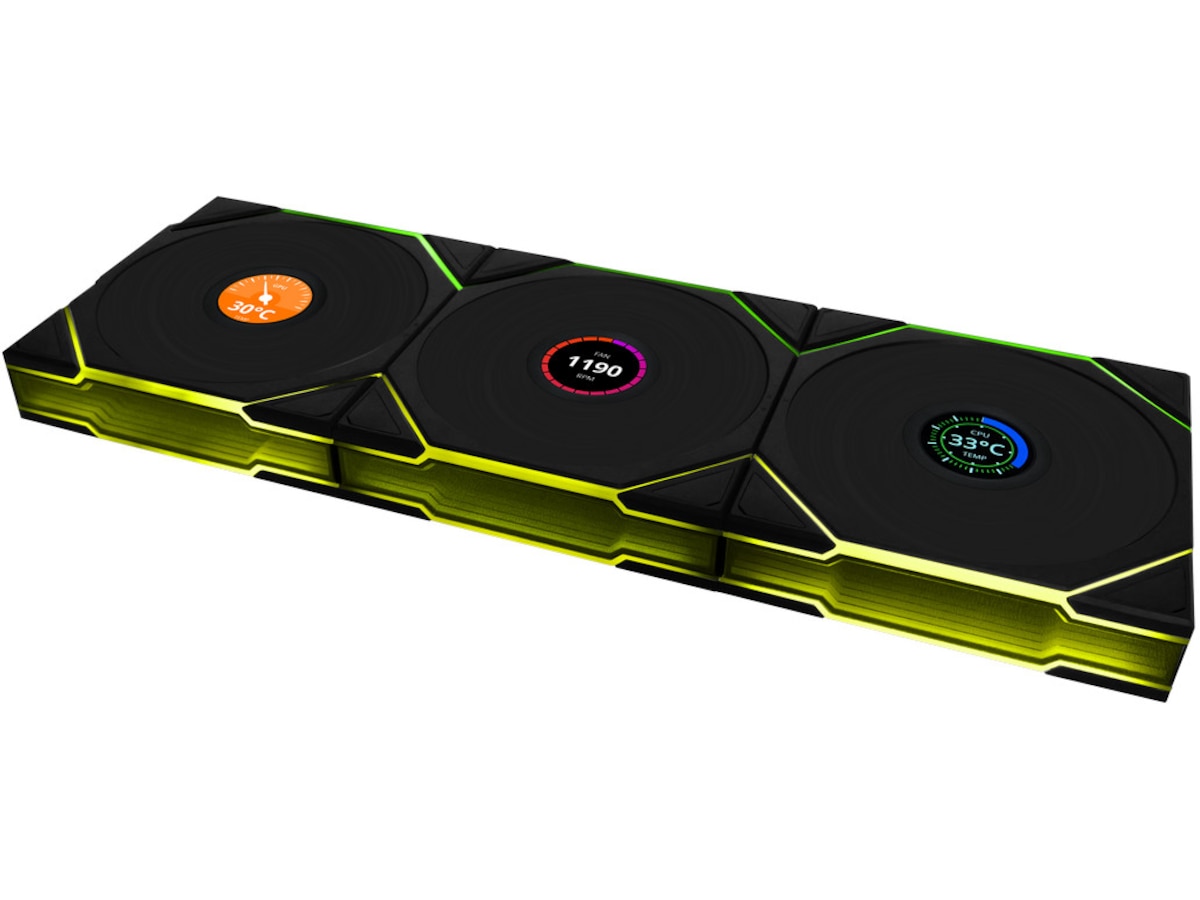 Lian Li UNI FAN TL Wireless LCD Reverse 3pk (svart) Fläkt