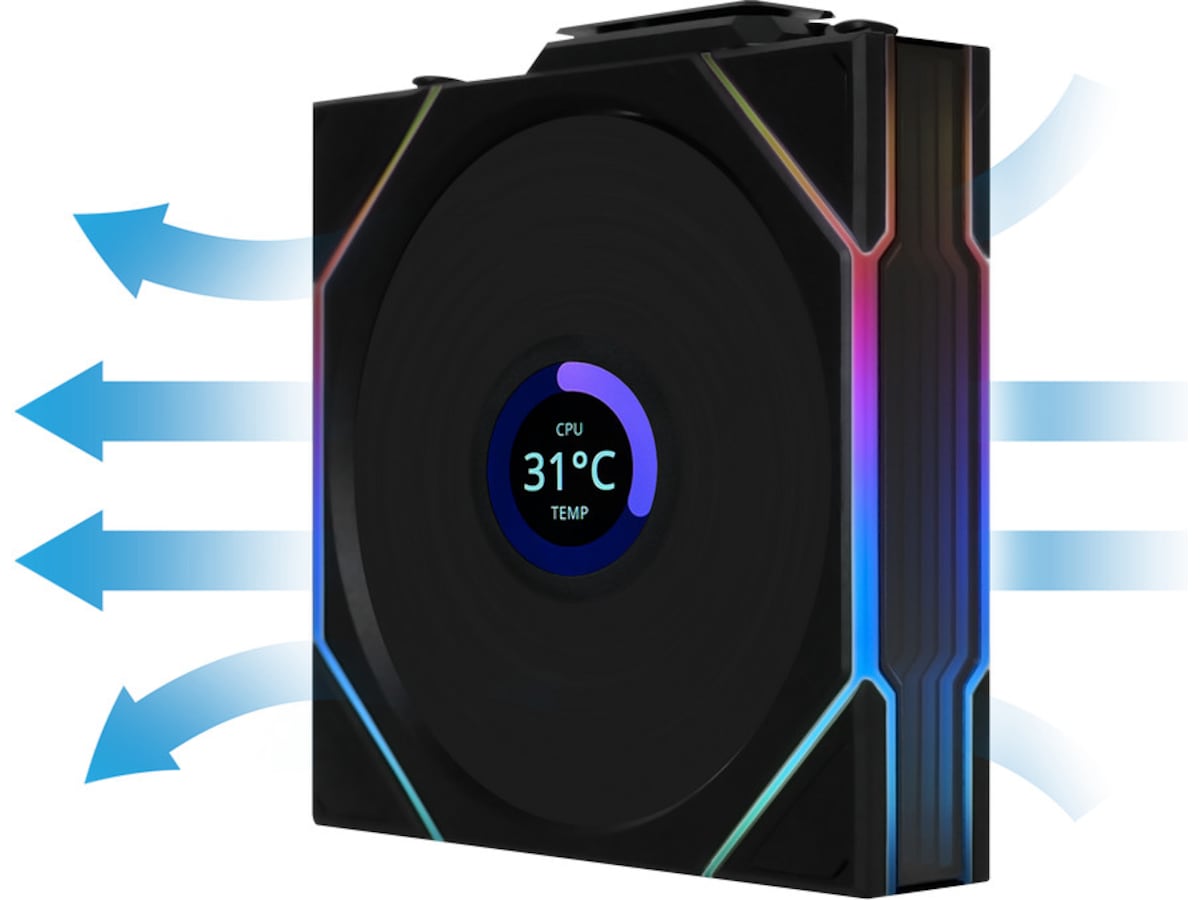 Lian Li UNI FAN TL Wireless LCD Reverse (svart) Fläkt