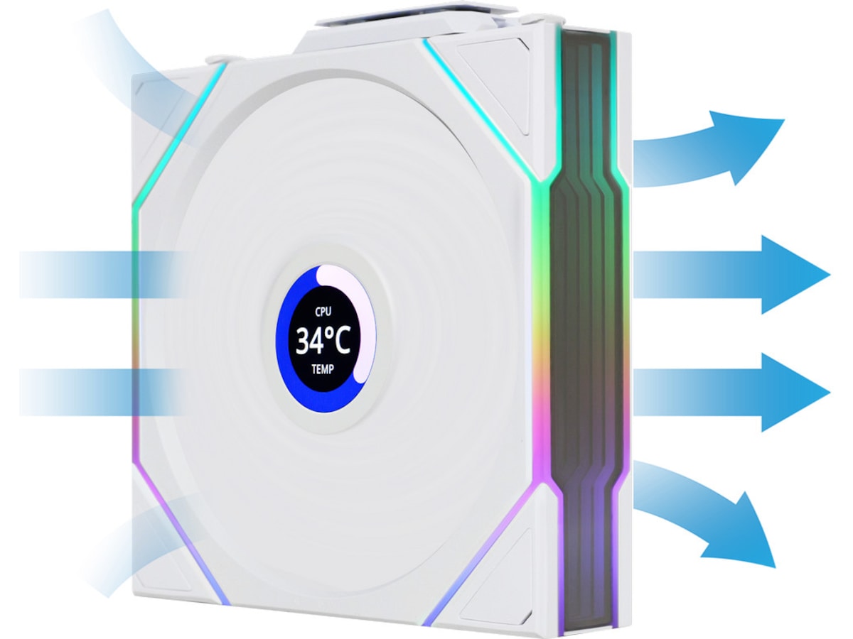 Lian Li UNI FAN TL Wireless LCD Reverse (vit) Fläkt