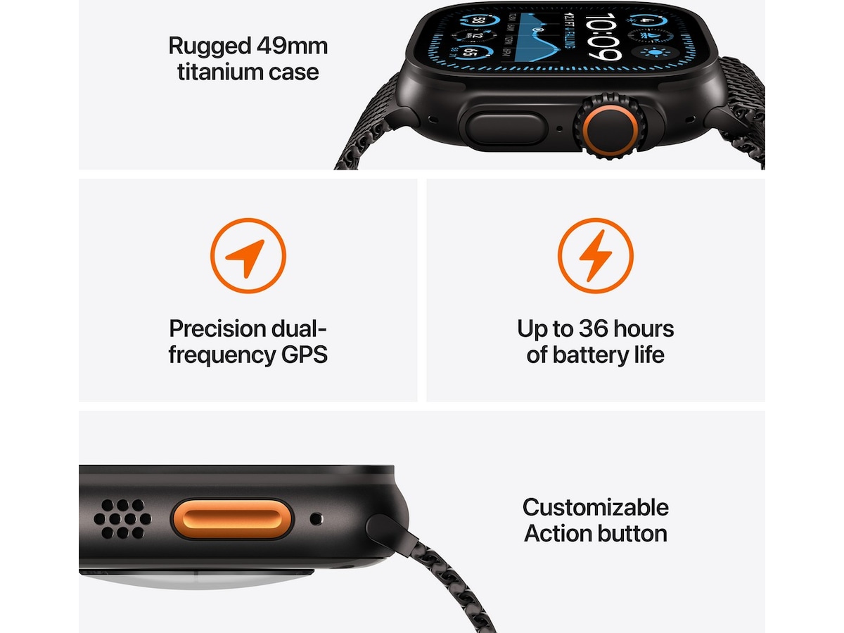 Apple Watch Ultra 2 49mm GPS + LTE Titan (svart) -B-Grade Demo watches