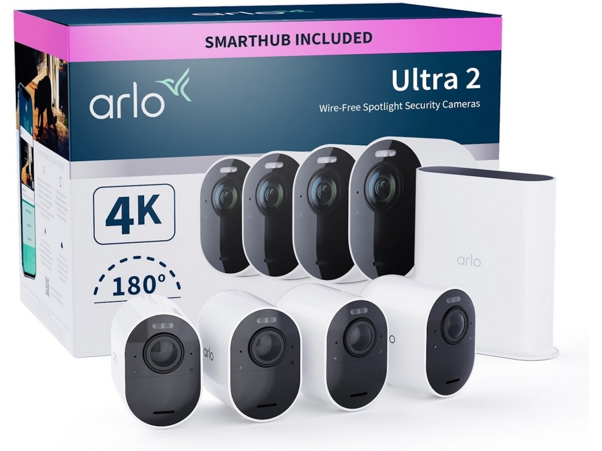 Arlo Ultra 2 övervakningskamera utomhus 4pk (vit) Övervakningskamera