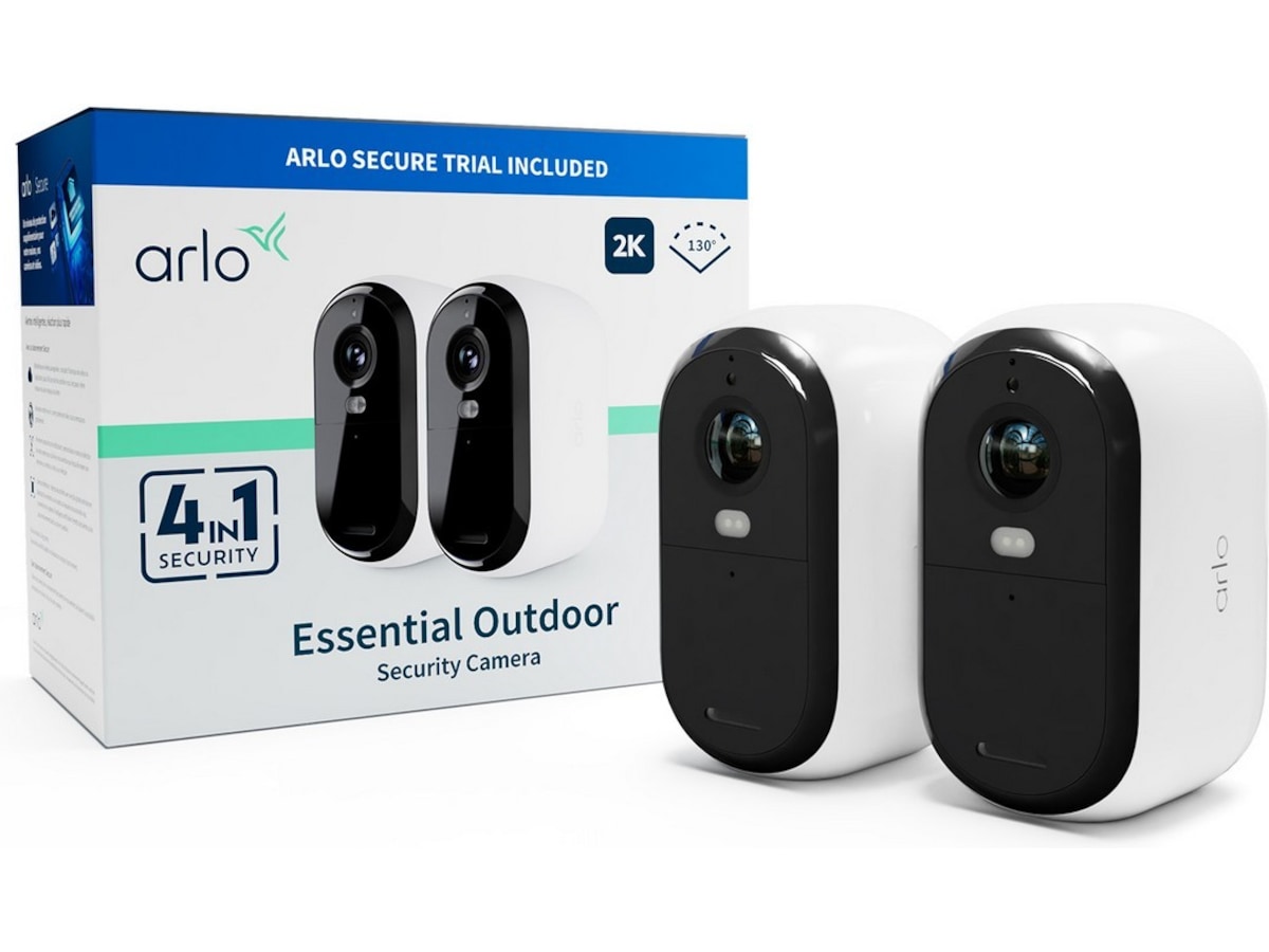 Arlo Essential 2 XL 2K Outdoor Säkerhetskamera (vit) 2pk Övervakningskamera