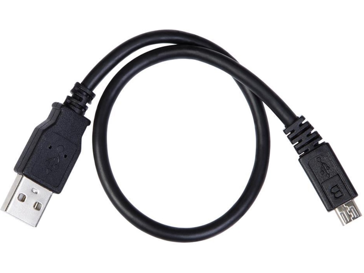 USB-A till USB Micro-B kabel 0,3m (svart) USB-kablar