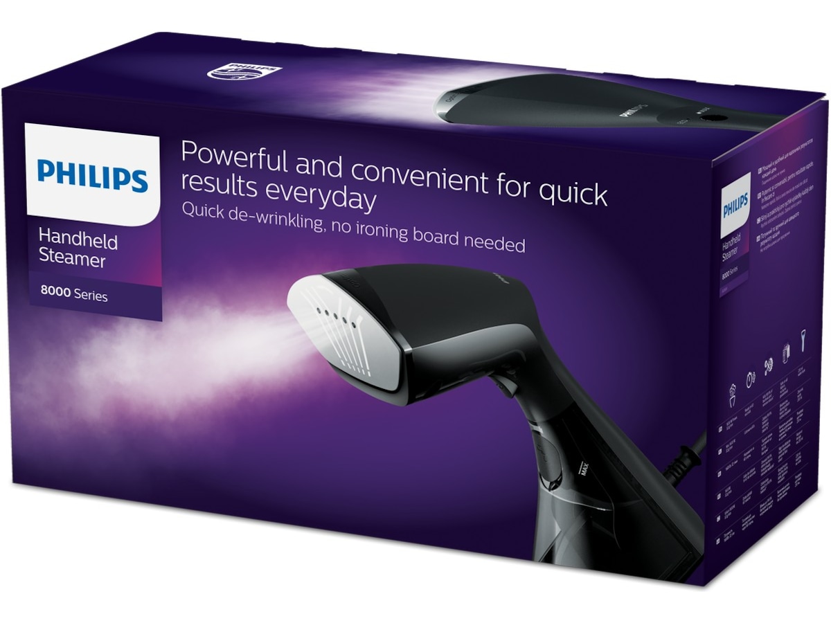Philips Series 8000 GC800/80 Handhållen klädångare (svart/silver) Steamer