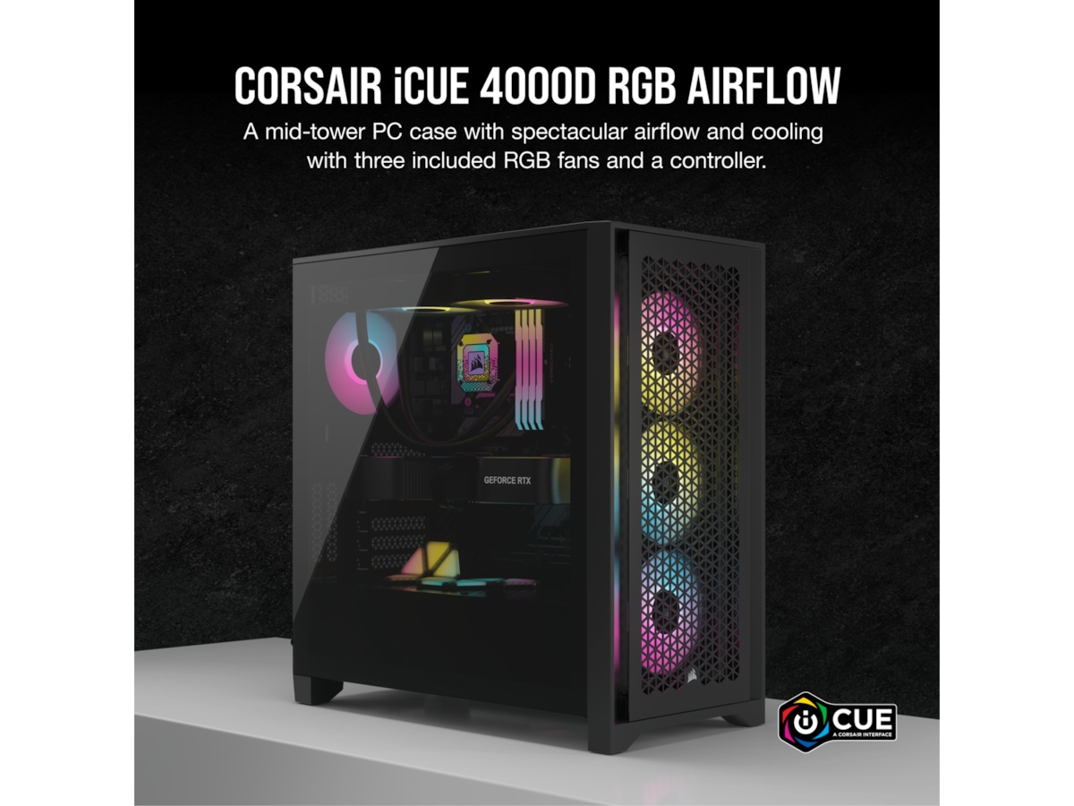 Corsair iCUE 4000D RGB Airflow Mid-Tower (svart) Midi tower