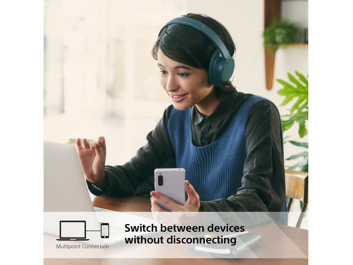 Sony WH-CH720N trådlösa brusreducerande hörlurar, Over-Ear (blå) Hörlurar