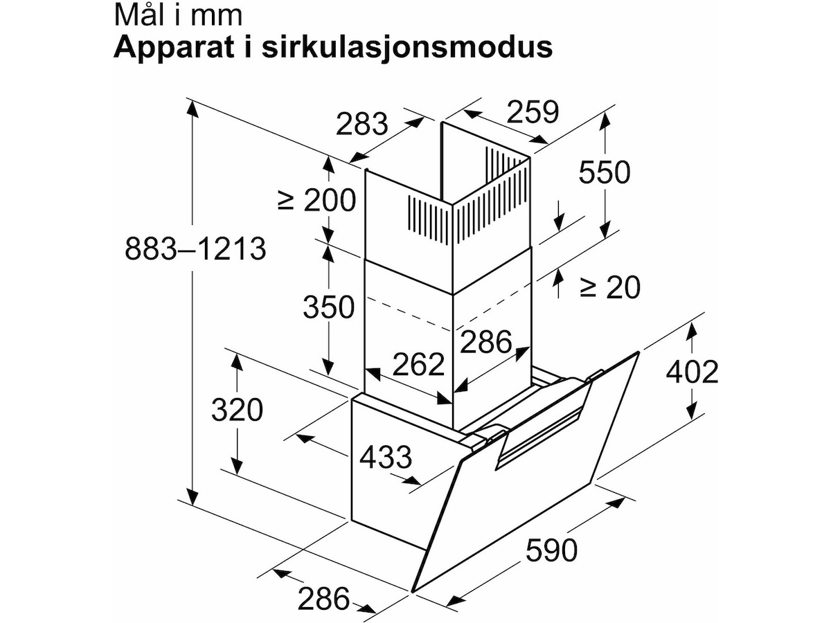 Siemens iQ300 LC67KFN60 Ventilator (svart) Väggmonterad köksfläkt