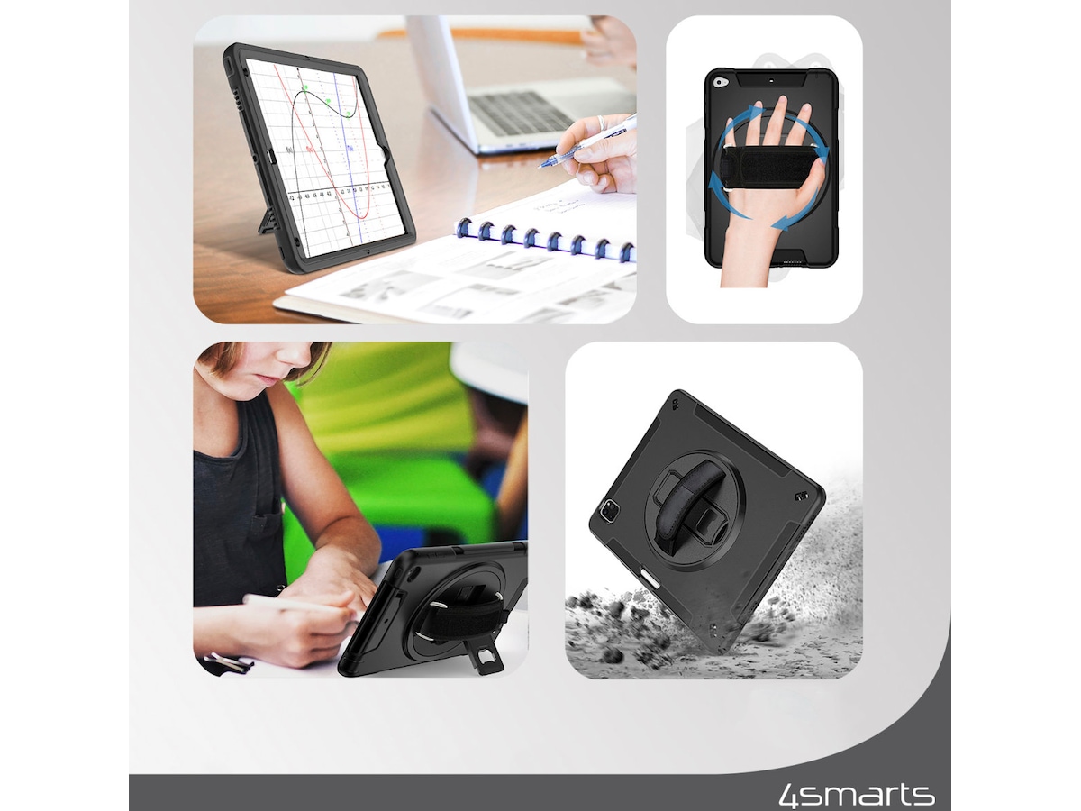 4smarts Galaxy Tab A9+ Rugged Case Grip skal (svart) Skydd