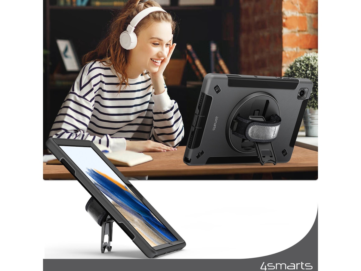 4smarts Galaxy Tab A9+ Rugged Case Grip skal (svart) Skydd