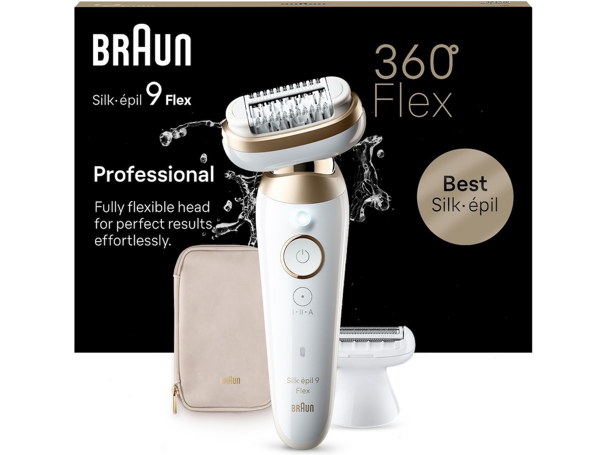 Braun Silk-épil 9 Flex 3D Epilator SES9-041 (vit/guld) Epilator & IPL-hårborttagning