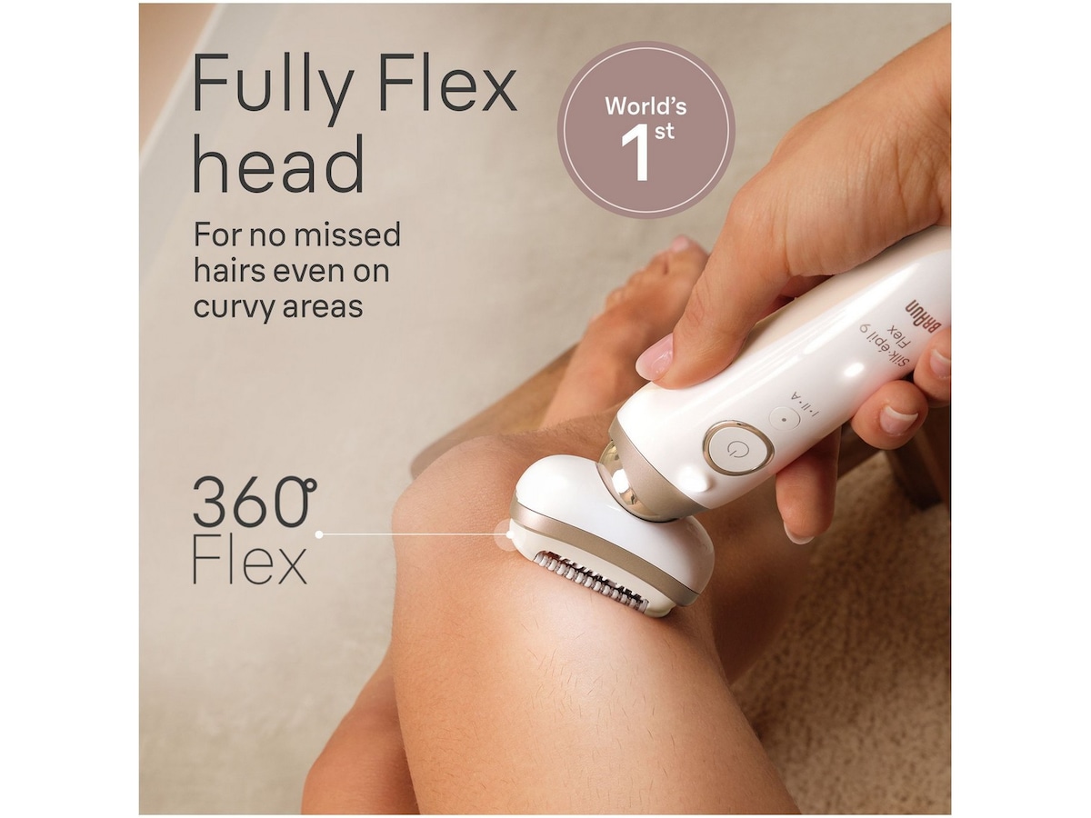 Braun Silk-épil 9 Flex 3D Epilator SES9-041 (vit/guld) Epilator & IPL-hårborttagning