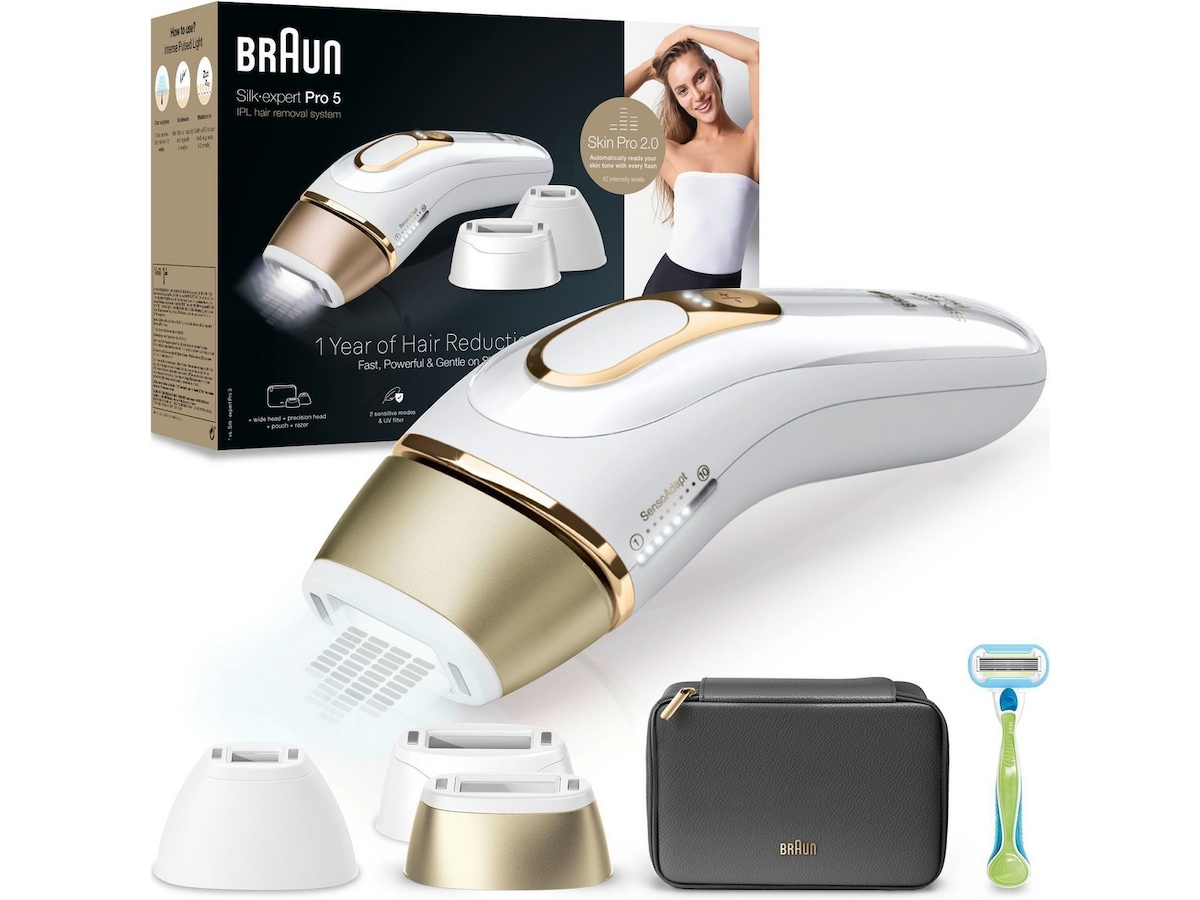 Braun IPL Silk·expert Pro 5 PL5242 (vit/guld) Epilator & IPL-hårborttagning