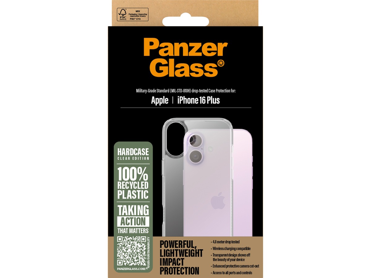 PanzerGlass iPhone 16 Plus HardCase skal (transparent) Mobilskal