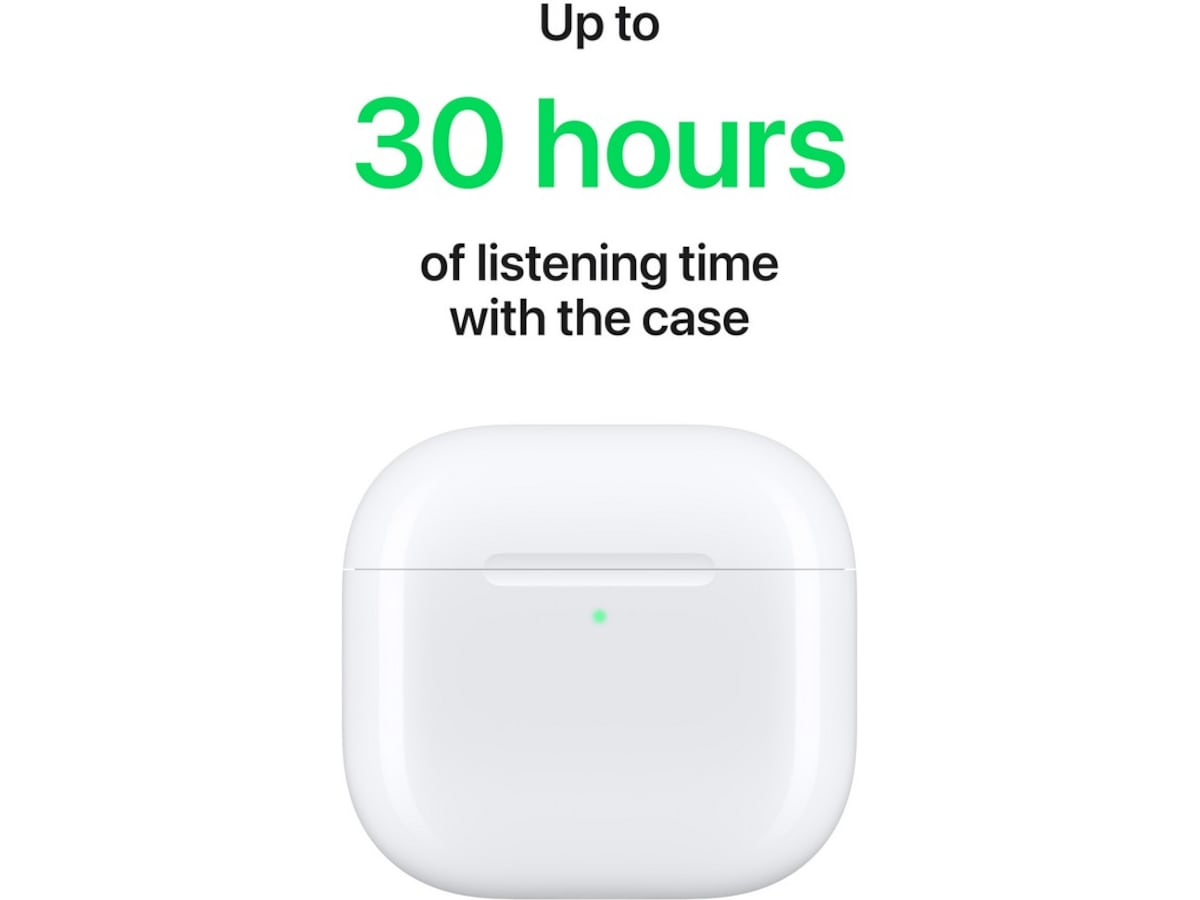 Apple AirPods 4 Aktiv brusreducering trådlösa hörlurar, In-ear (vit) In-ear hörlurar