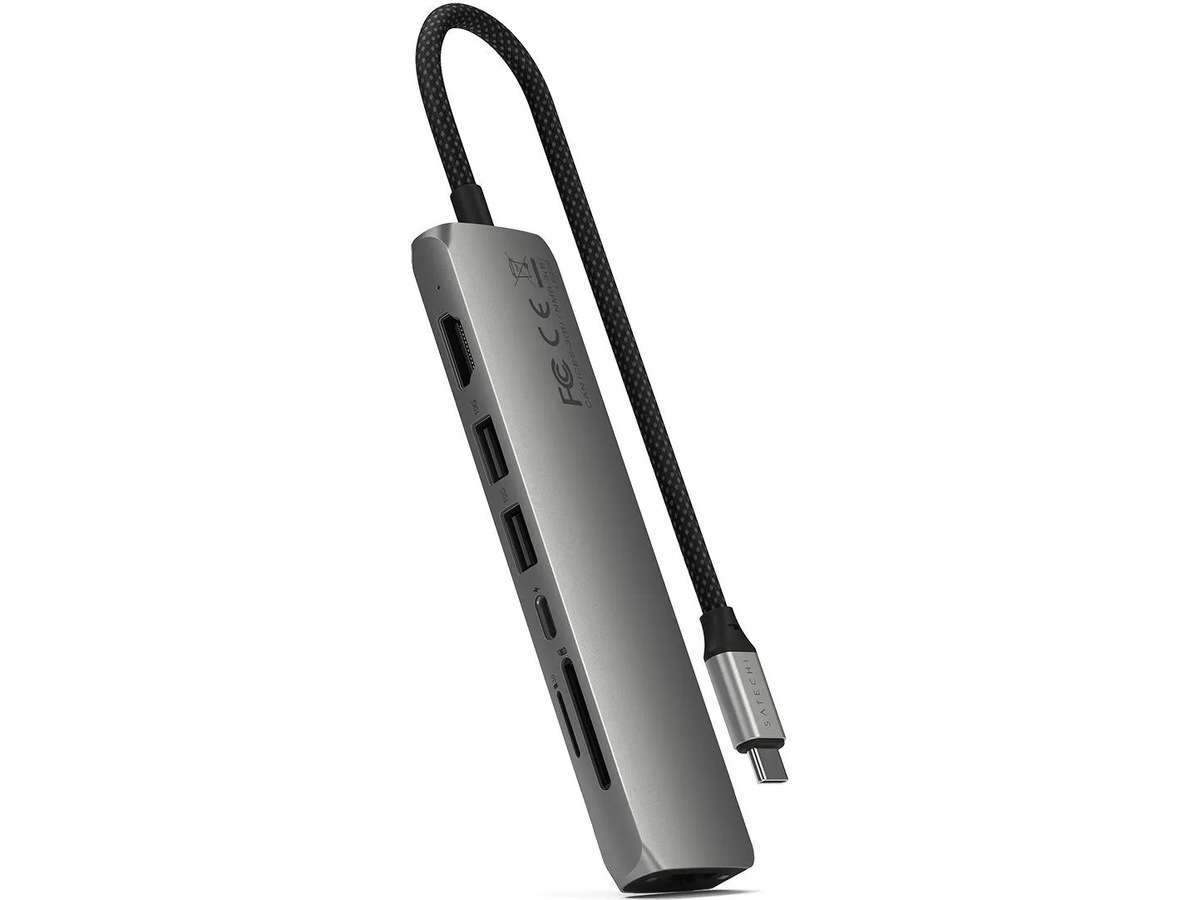 Satechi 7-i-1 Slim Multiport docking (rymdgrå) Dockningsstation och USB-hub