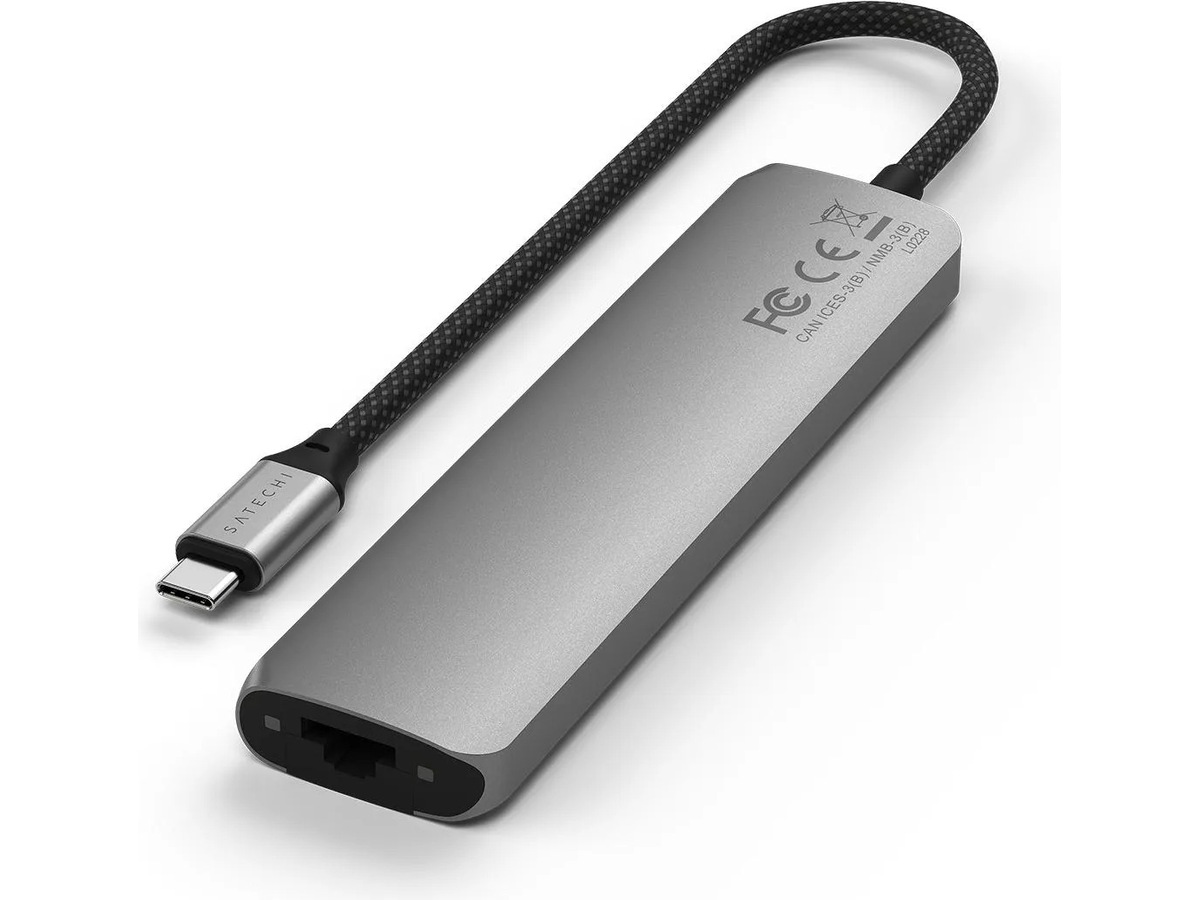Satechi 7-i-1 Slim Multiport docking (rymdgrå) Dockningsstation och USB-hub