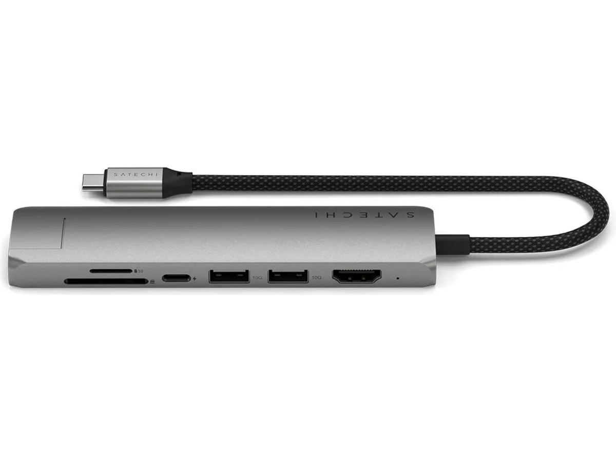 Satechi 7-i-1 Slim Multiport docking (rymdgrå) Dockningsstation och USB-hub