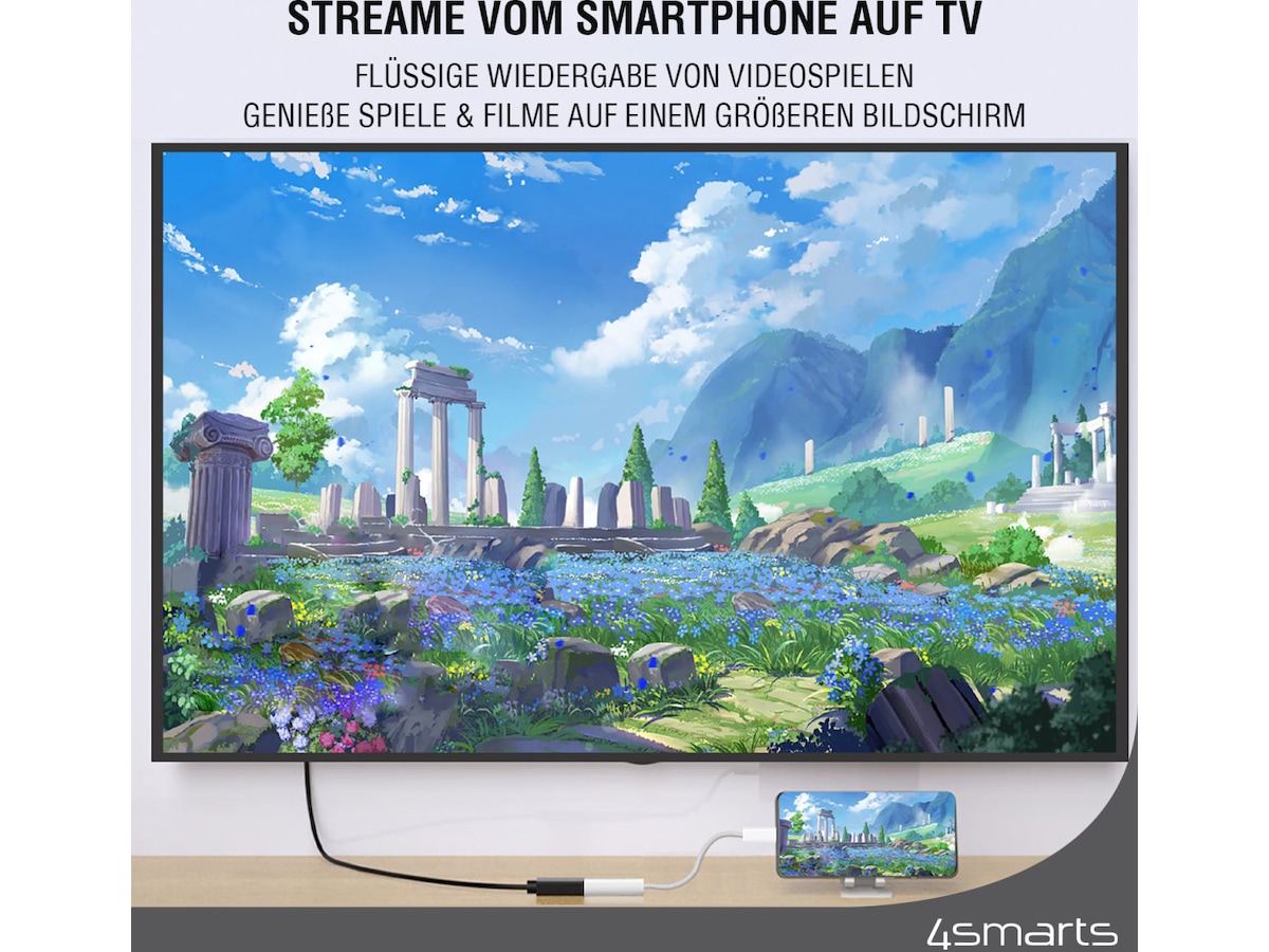 4smarts USB-C till HDMI adapter 15cm (vit) Kabel adapter och övergångar