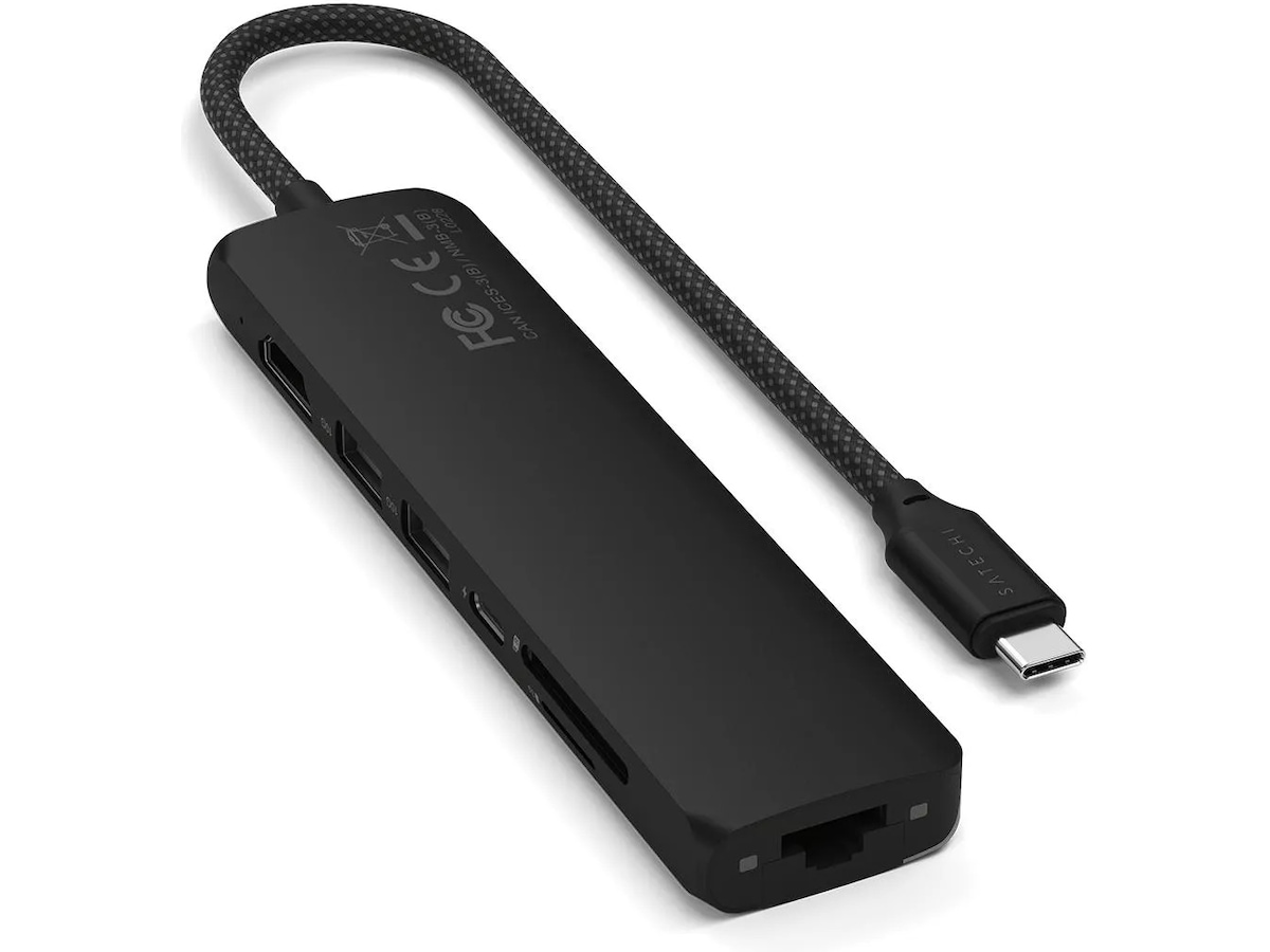 Satechi 7-i-1 Slim Multiport docking (svart) Dockningsstation och USB-hub