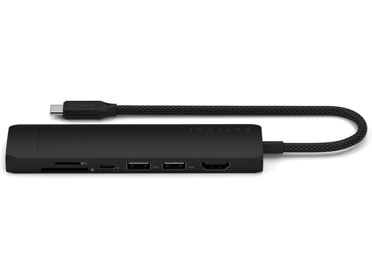 Satechi 7-i-1 Slim Multiport docking (svart) Dockningsstation och USB-hub