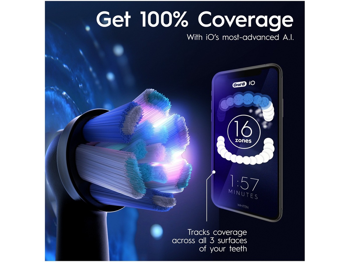 Oral-B iO 10 elektrisk tandborste (stjärndamm vit) -B-Grade Demo träning & hälsa