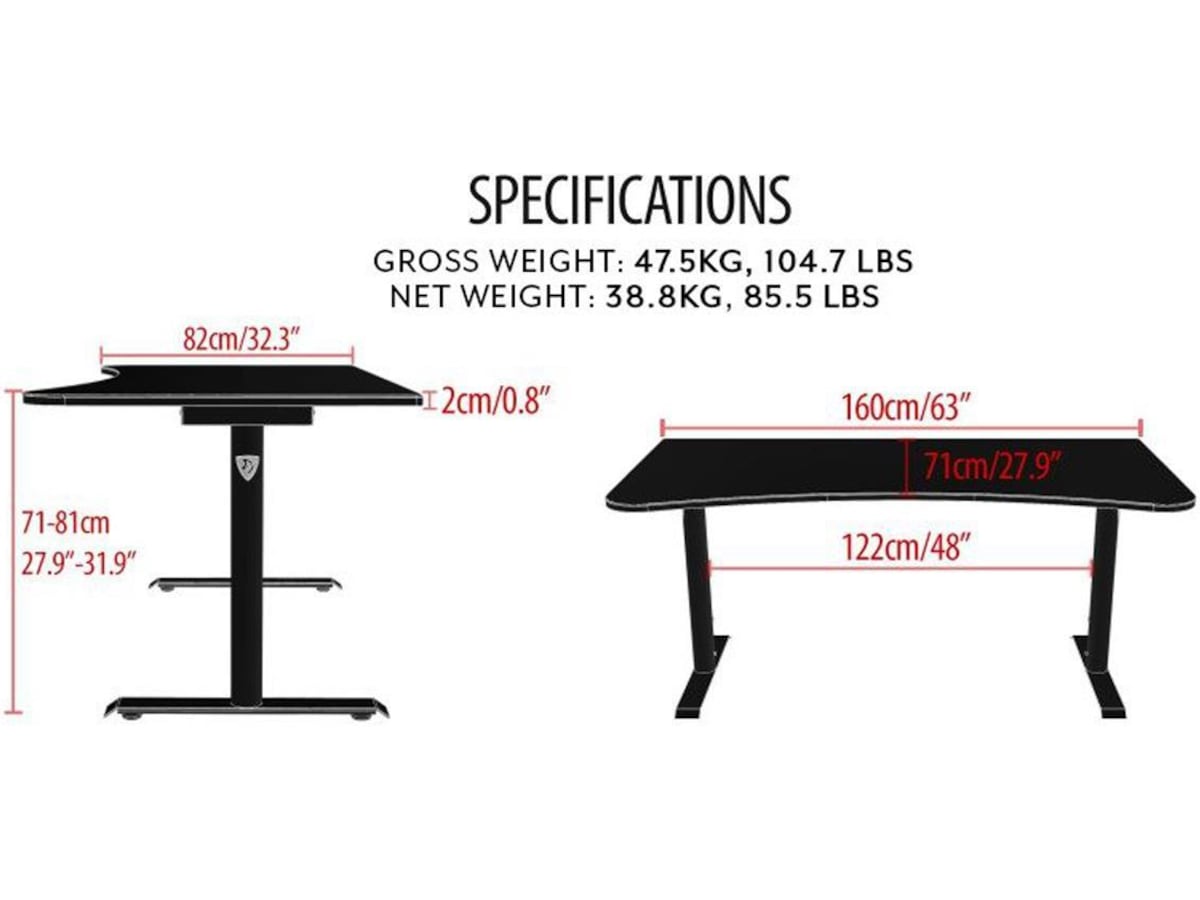 Arozzi Arena Gaming bord (svart) Gamingdesk