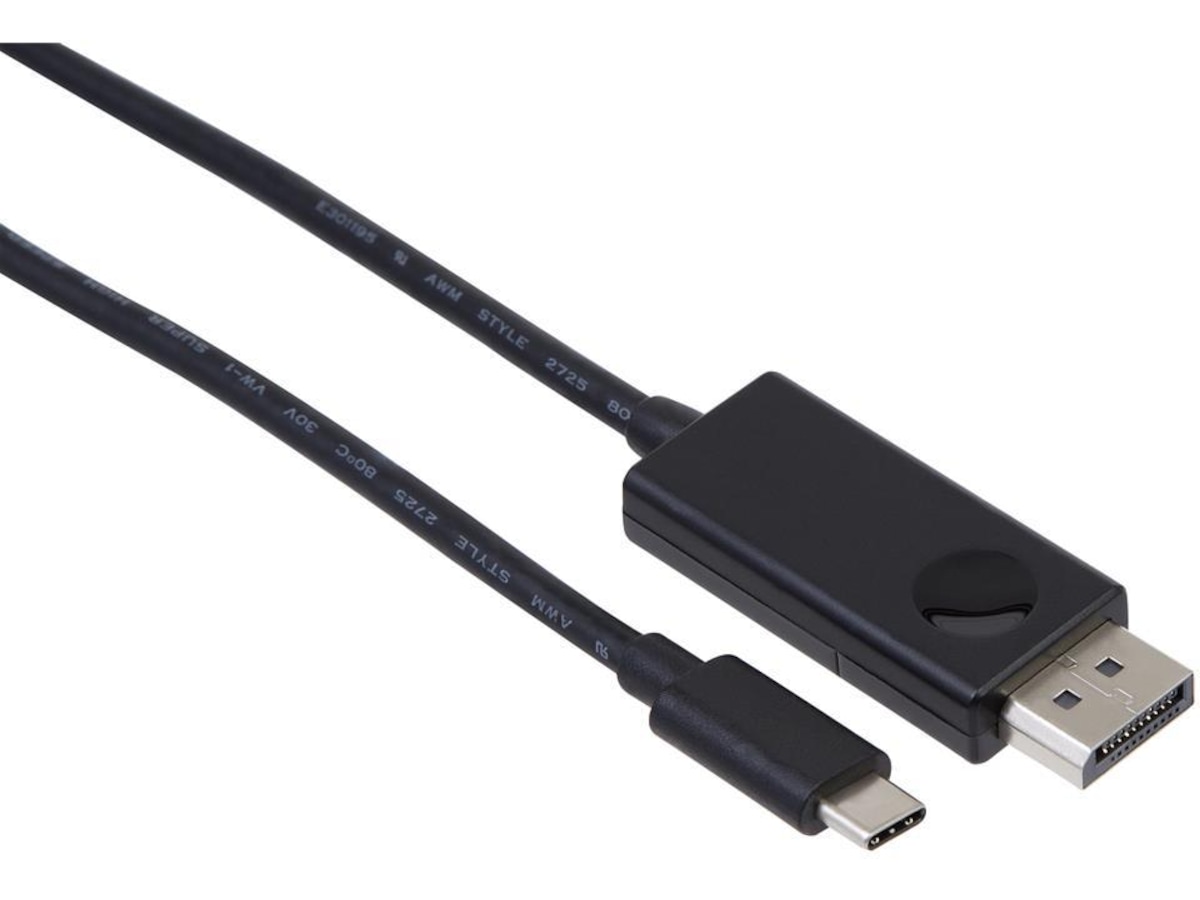 USB-C till Displayport kabel 2m (svart) Skärmkablar