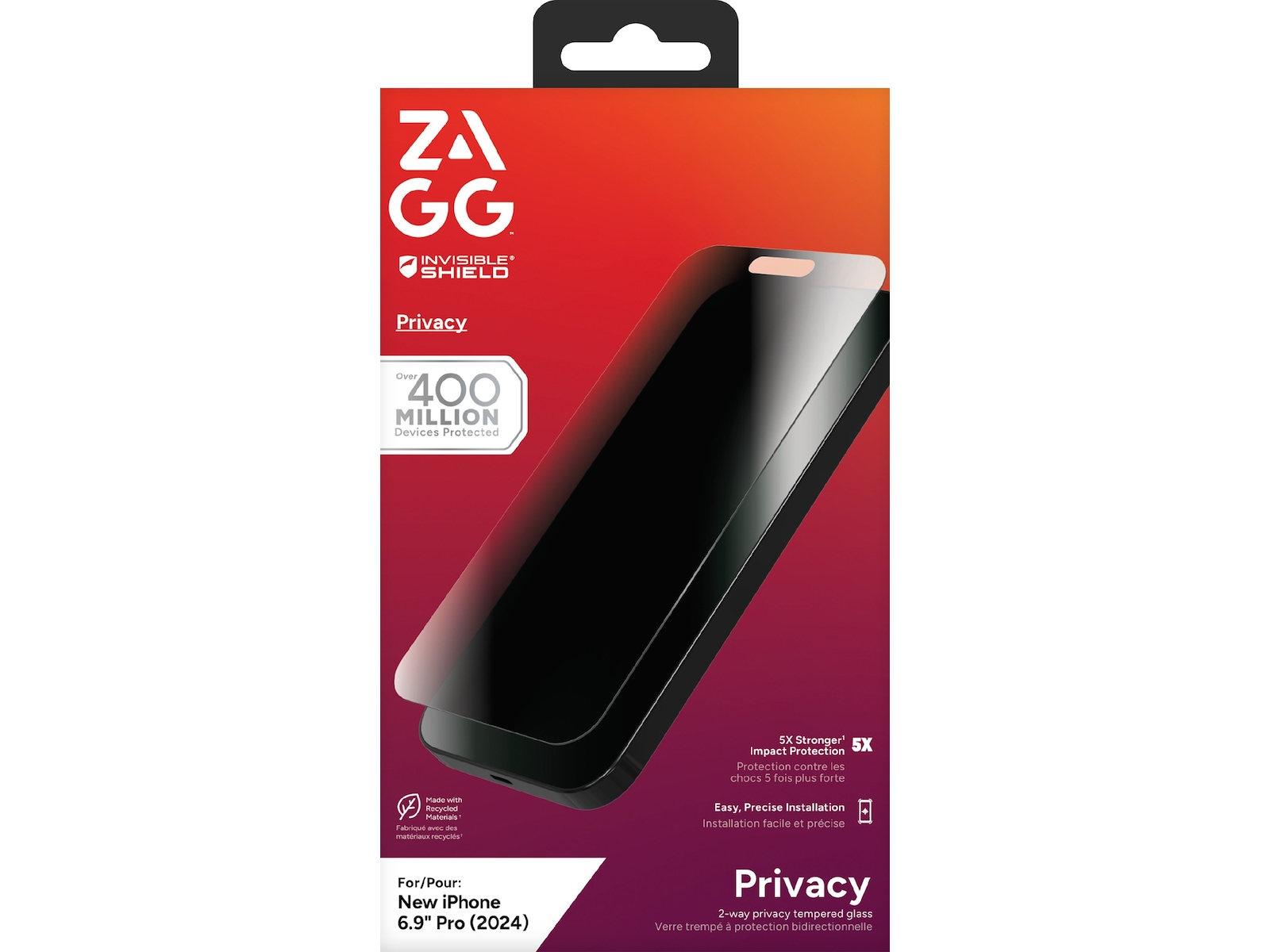 InvisibleShield Glass Elite iPhone 16 Pro Max Privacy Skärmskydd Skärmskydd mobiltelefon