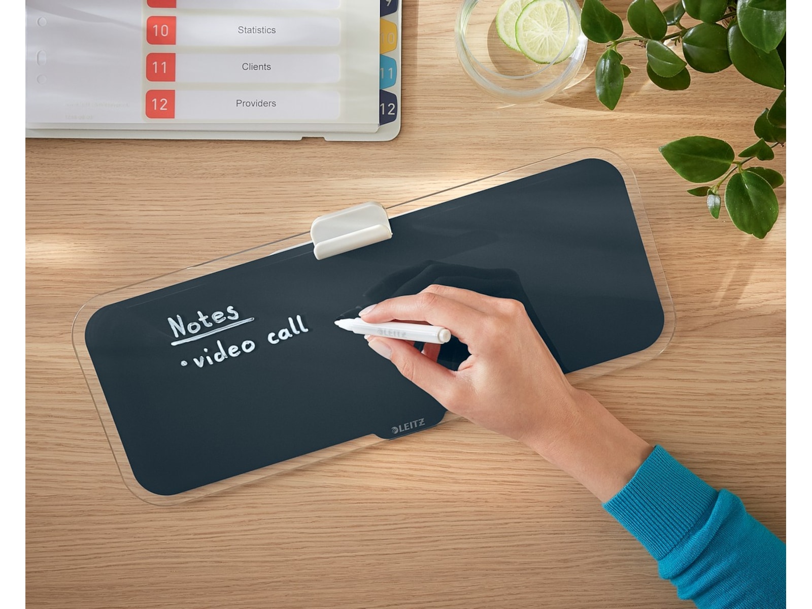 Leitz Cosy Memotavla med glasyta som en whiteboard - sammetsgrå Whiteboards