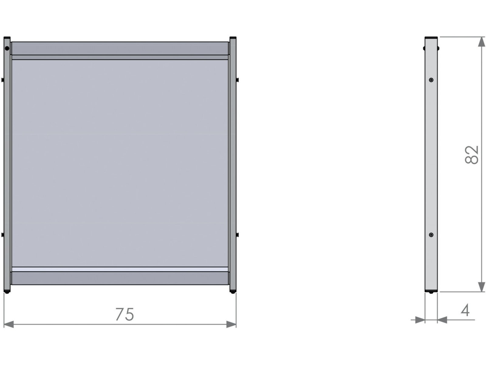 Nobo bordskärm modul Premium Plus - 75x82cm Tillbehör till arbetsstationer och kontorsbås