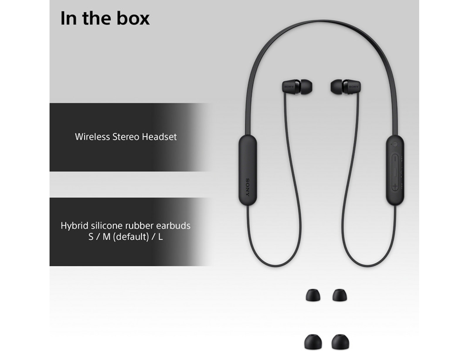 Sony WI-C100 Trådlösa Hörlurar, In-ear (svart) In-ear hörlurar
